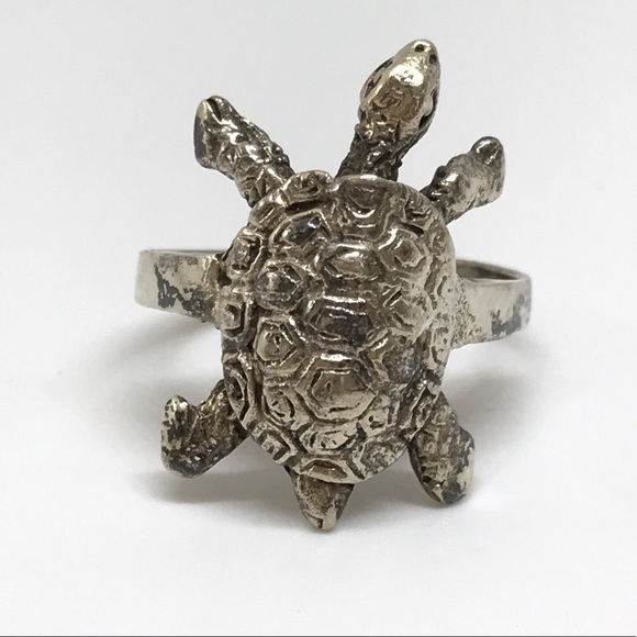 Vintage Sterling Silver Turtle Ring - Picture 1 of 11